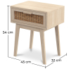 Buy Bedside Table with Drawer - Boho Bali Wood - Hanay Natural 60605 - in the EU