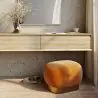 Buy Pouf Luxury Home Foot Rest - Velvet and Metal - Premium Orange 60552 - prices