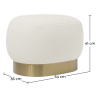 Buy Pouf in Boucle/ Vanity Bench Low Stool - Premium White 60553 with a guarantee