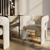 Buy Upholstered Dining Chair - White Boucle - Alexa White 60551 - prices
