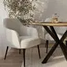 Buy Upholstered Dining Chair - White Boucle - Jeve White 60549 - prices
