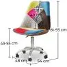 Buy Swivel Office Chair - Patchwork Upholstery - Simona  Multicolour 60621 with a guarantee