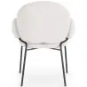 Buy Dining Chair with Armrests - Bouclé Fabric Upholstery - Toler White 60626 - in the EU