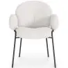Buy Dining Chair with Armrests - Bouclé Fabric Upholstery - Toler White 60626 - in the EU