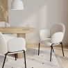Buy Dining Chair with Armrests - Bouclé Fabric Upholstery - Toler White 60626 at MyFaktory