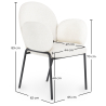 Buy Dining Chair with Armrests - Bouclé Fabric Upholstery - Toler White 60626 at MyFaktory
