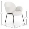Buy Dining Chair with Armrests - Bouclé Fabric Upholstery - Toler White 60626 at MyFaktory