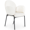 Buy Dining Chair with Armrests - Bouclé Fabric Upholstery - Toler White 60626 - prices