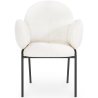 Buy Dining Chair with Armrests - Bouclé Fabric Upholstery - Toler White 60626 - in the EU
