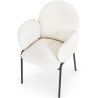 Buy Dining Chair with Armrests - Bouclé Fabric Upholstery - Toler White 60626 in the Europe