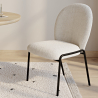 Buy Dining Chair - Bouclé Fabric Upholstery - Toler White 60627 - prices