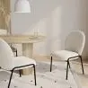 Buy Dining Chair - Bouclé Fabric Upholstery - Toler White 60627 in the Europe