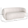 Buy Curved Sofa - 3 Seater - Boucle Fabric - Onda White 60628 - in the EU