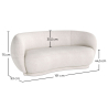 Buy Curved Sofa - 3 Seater - Boucle Fabric - Onda White 60628 - in the EU