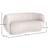 Buy Curved Sofa - 3 Seater - Boucle Fabric - Onda White 60628 at MyFaktory