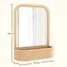 Buy Wall Mirror with Rattan Frame - Bali Boho Style - Dania Natural 60636 at MyFaktory