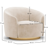 Buy Curved Design Armchair - Upholstered in Velvet - Treya White 60647 - prices