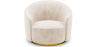 Buy Curved Design Armchair - Upholstered in Velvet - Treya White 60647 - in the EU