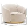 Buy Curved Design Armchair - Upholstered in Velvet - Treya White 60647 - in the EU