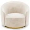 Buy Curved Design Armchair - Upholstered in Velvet - Treya White 60647 - in the EU