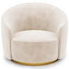 Buy Curved Design Armchair - Upholstered in Velvet - Treya Beige 60647 - in the EU