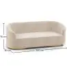 Buy 3/4-Seater Velvet Upholstered Sofa - Treya White 60648 - prices