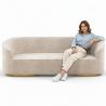 Buy 3/4-Seater Velvet Upholstered Sofa - Treya White 60648 at MyFaktory