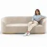 Buy 3/4-Seater Velvet Upholstered Sofa - Treya White 60648 at MyFaktory