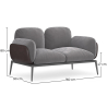 Buy 2-Seater Sofa - Upholstered in Velvet - Greda Dark grey 60651 - prices