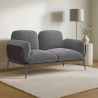 Buy 2-Seater Sofa - Upholstered in Velvet - Greda Dark grey 60651 - prices