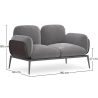 Buy 2-Seater Sofa - Upholstered in Velvet - Greda Dark grey 60651 - in the EU
