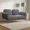 Buy 2-Seater Sofa - Upholstered in Velvet - Greda Dark grey 60651 - prices
