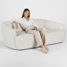 Buy Curved Sofa - 2 Seater - Boucle Fabric - Curva White 60629 at MyFaktory