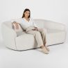Buy Curved Sofa - 2 Seater - Boucle Fabric - Curva White 60629 at MyFaktory