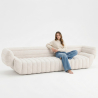 Buy Bouclé Fabric Upholstered Sofa - 4/5 Seats - Lumun White 60656 at MyFaktory