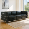 Buy 3-Seater Sofa - Upholstered in Vegan Leather - Bour Black 60659 at MyFaktory