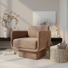 Buy Velvet Upholstered Armchair - Ren Cream 60698 - prices