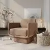 Buy Velvet Upholstered Armchair - Ren Cream 60698 - prices