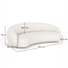 Buy Curved Bouclé Fabric Sofa - 3/4 Seats - Nathan White 60690 in the Europe
