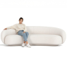 Buy Curved Bouclé Fabric Sofa - 3/4 Seats - Nathan White 60690 at MyFaktory