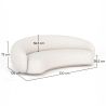 Buy Curved Bouclé Fabric Sofa - 3/4 Seats - Nathan White 60690 - prices