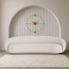 Buy Curved Bouclé Fabric Sofa - 3/4 Seats - Nathan White 60690 - prices