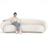 Buy Curved Bouclé Fabric Sofa - 3/4 Seats - Nathan White 60690 at MyFaktory