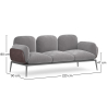 Buy 3-Seater Sofa - Upholstered in Velvet - Greda Dark grey 60652 - prices