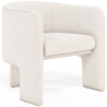 Buy Design Armchair - Bouclé Fabric Upholstered Armchair - Devon White 60701 in the Europe