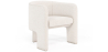 Buy Design Armchair - Bouclé Fabric Upholstered Armchair - Devon White 60701 in the Europe