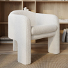 Buy Design Armchair - Bouclé Fabric Upholstered Armchair - Devon White 60701 with a guarantee