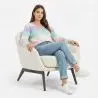 Buy Bouclé Upholstered Armchair - Selvi White 60695 at MyFaktory