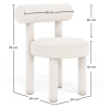 Buy Dining Chair - Upholstered in Bouclé Fabric - Reece White 60709 - in the EU