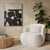Buy Bouclé Fabric Upholstered Armchair - Treyton White 60703 - in the EU